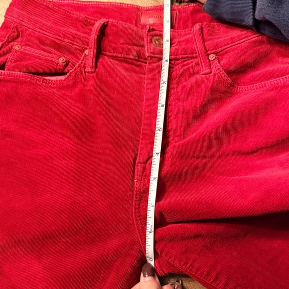 Mother Jeans The Weekender Fray Garent Red Cord  Flare Pants Size 25 - Picture 8 of 9